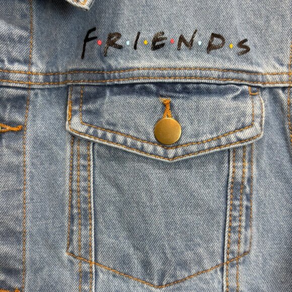 NWT Friends TV Series Denim Vest "You're My Lobster" Graphic Large Culturefly - Picture 5 of 8